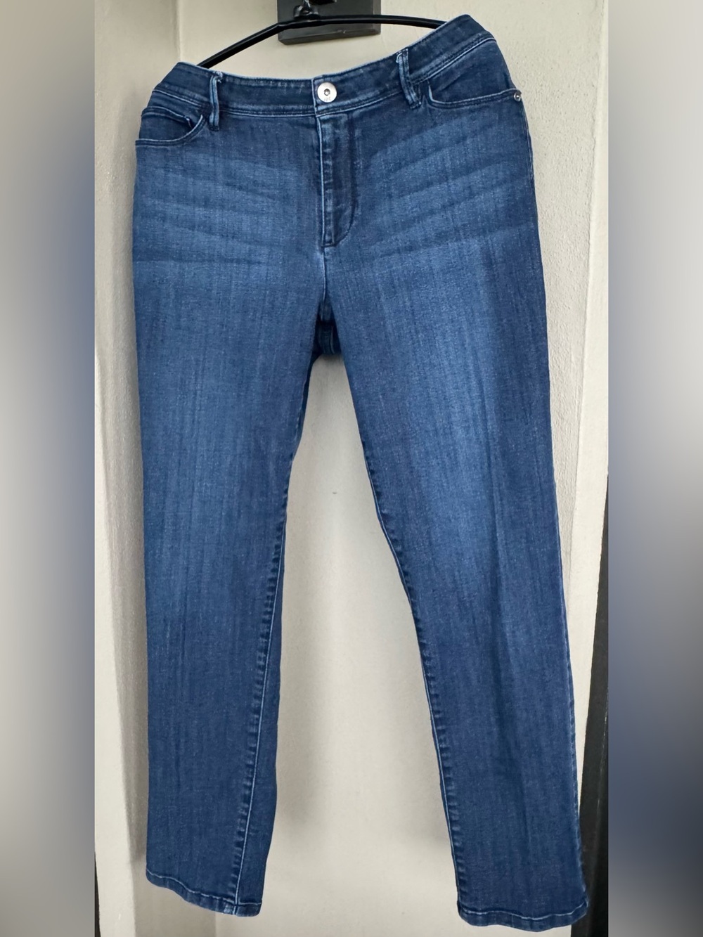 J Jill Slim Ankle Blue Jeans Medium Wash Cotton Blend Mid-Rise Denim 5-Pocket 14